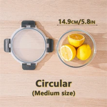 多尺寸玻璃食品储存容器，带盖，适用于备餐、食品储藏、厨房午餐储存，防漏、密封玻璃便当盒，可用于微波炉、烤箱、冰箱和洗碗机 - 彩色 - 查看 25