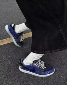 Zion Williamson x Jordan Air Jordan 1 Low OG 'Regency Purple and Dark Raisin' 巫毒娃娃配色 低筒 復古籃球鞋 男款 深藍色 - 深藍色 - 查看 9