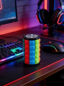 5 Layer Creative Intellectual Decompression Toy, 3D Magic Tower Colorful Corn Cylinder Rotating Cube, Five-Level Cylindrical Magic Cube For Stress Relief & Brain Training, Colorful Corn Pattern 3D Cube Fidget Toy For Adults, Smooth Rotation Cylinder Magic Tower For Puzzle Game & Finger Play, Durable Anti-Fall 5-Level Cube For Home Office Leisure Time, Fun 3D Magic Cube For Intellectual Exercise & Anxiety Relief - Multicolor - View 6