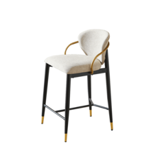 Barstools - Black + Gold + Light Brown + Fabric - View 4
