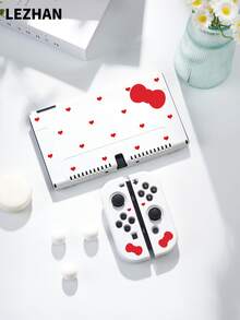 1pc Red Heart-Shaped, Bowknot Pattern Protective Case/Cover, Compatible With Switch2, Switch NS, Switch OLED, Switch Lite, Accessories For Switch2/Switch, Full Set Including Storage Bag, Game Card Case, Best Gift For Switch Players - Multicolor - View 4