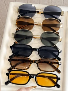 6副/套 Y2K 时尚眼镜，男女通用，复古经典坏小子风格，经久耐用，适合街头、日常、假日、派对、送礼、海滩、情人节等场合。 - 彩色 - 查看 9