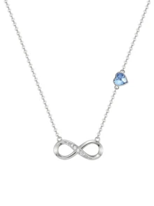 طقم قلادة وسوار من الفضة الإسترليني عيار 925 مرصع بالماس الأزرق، هدية فاخرة فرنسية خالية من الحساسية مع علبة هدايا - فضي - مشاهدة 11