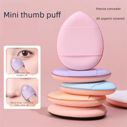 20 sztuk miniaturowych gąbek do makijażu, gąbki do nakładania makijażu na mokro i na sucho, do podwójnego zastosowania; Rozmiar na czubek palca, elastyczna aplikacja, bezszwowe pokrycie; Losowe kolory