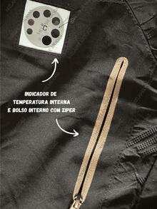 Waterproof Jacket With Thermal Lining, Resistant To Water And Wind. - 黑色 - 查看 5