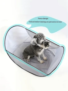 Pet Hair Collection Bag, Pet Grooming Cloak, Prevent Pet Hair Falling On The Ground, Household Dog Cat Hair Collection Bag, Portable Pet Grooming Tent, Adjustable Pet Grooming Kit, Simple Dog Cat Hair Trimming Auxiliary, Pet Supplies - Light Grey - View 9