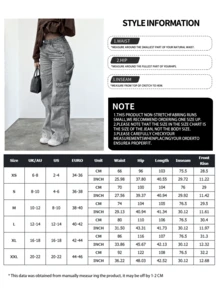 NVFelix 2026新款女士高腰宽松阔腿牛仔裤，街头休闲春季款 - 灰色 - 查看 6