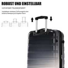 Hard Shell, Roller Case, Suitcase, Four Wheels, ABS, With Combination Lock, 41.5 * 27.5 * 59, Black-Grey Gradient - Black - View 6