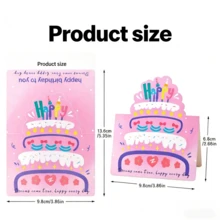 10 chiếc thiệp sinh nhật pop-up dễ thương, thiết kế bánh kem và bóng bay hoạt hình, thích hợp để viết lời chúc tay, làm quà tặng nhỏ cho tiệc sinh nhật trẻ em. - Nhiều màu - Xem 7