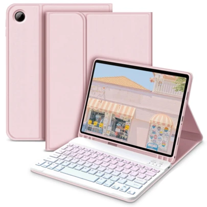 可拆卸无线蓝牙键盘（150mAh），带笔槽，键盘保护套兼容三星 Galaxy Tab Redm SE