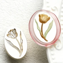 1个3D立体加厚蜡封头，浮雕花朵印章，适用于信封/贺卡/礼品盒DIY装饰印章 - 單件 - 查看 14