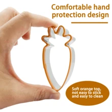 Easter Cookie Cutters Set Of 6,With Soft PVC Edge - Egg, Chick, Carrot, Rabbit, Bunny Face, Butterfly Shapes -Stainless Steel Biscuit Molds For Spring Holiday DIY Baking - Silver - View 4