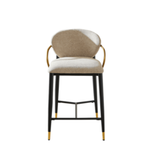 Barstools - Black + Gold + Light Brown + Fabric - View 9