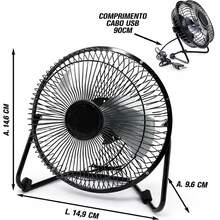 Mini Ventilador USB de Escritorio - Negro - Ver 3