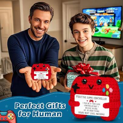 1件手工钩编桌面摆件，可爱动植物科幻设计，生日、母亲节、父亲节礼物，送给家人、朋友、同事，传递正能量，毕业典礼、节日、派对礼品