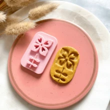 2/10件套波西米亚风花卉软陶切割器，粉色郁金香和花朵印章，DIY耳环饰品制作工具，春季礼物 - 粉色 - 查看 6