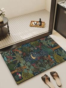 1pc Modern Nature Floral & Plant & Star Moon Pattern Area Rug/Carpet/Bath Mat/Door Mat/Runner, Soft Thick Washable Rug For Hallway, Bathroom, Kitchen, Bedroom, Living Room, Versatile Home Decor - Multicolor - View 8