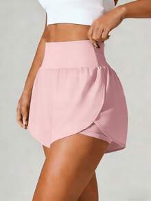 2-In-1 Loose Running Shorts With Inner Tights | High-Waisted Stretchy Shorts For Women | Perfect For Spring Outfits, Summer Vacations & City Walks | Must-Have Black Pants Alternative - Pink - View 1