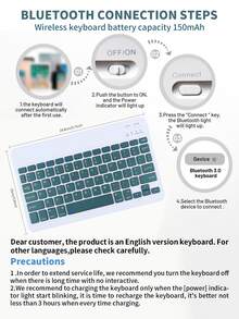 360° Rotatable Wireless Bluetooth Keyboard Case (150mAh) With Detachable Keyboard And Stylus Holder, Compatible With Samsung Galaxy Tab, Supports Portrait/Landscape Mode (Deep Green) - Dark Green - View 8