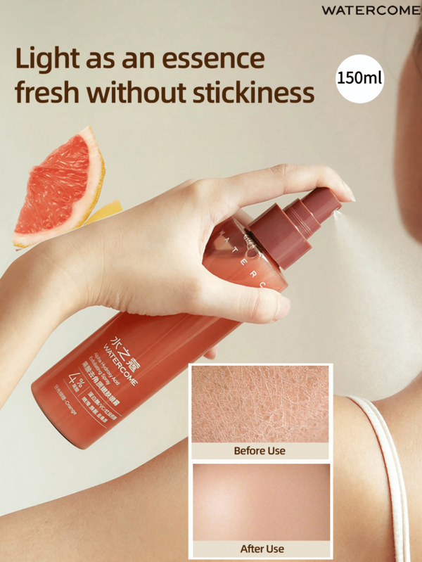 WATERCOME 150ml Alpha Hydroxy Acid Body Exfoliating Mist, Suitable For Whole Body, Contains 4% Acidic Enzyme, Instantly Moisturizes And Soothes, Non-Drying And Non-Greasy