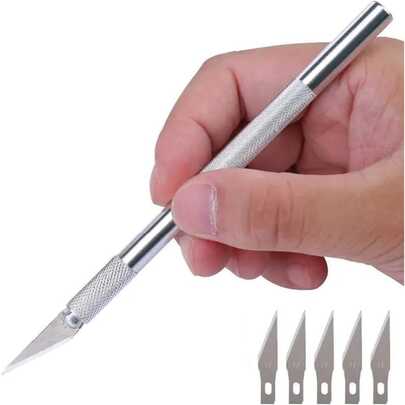 Estilete De Precisão Para Corte Bisturi + 5 Lâminas