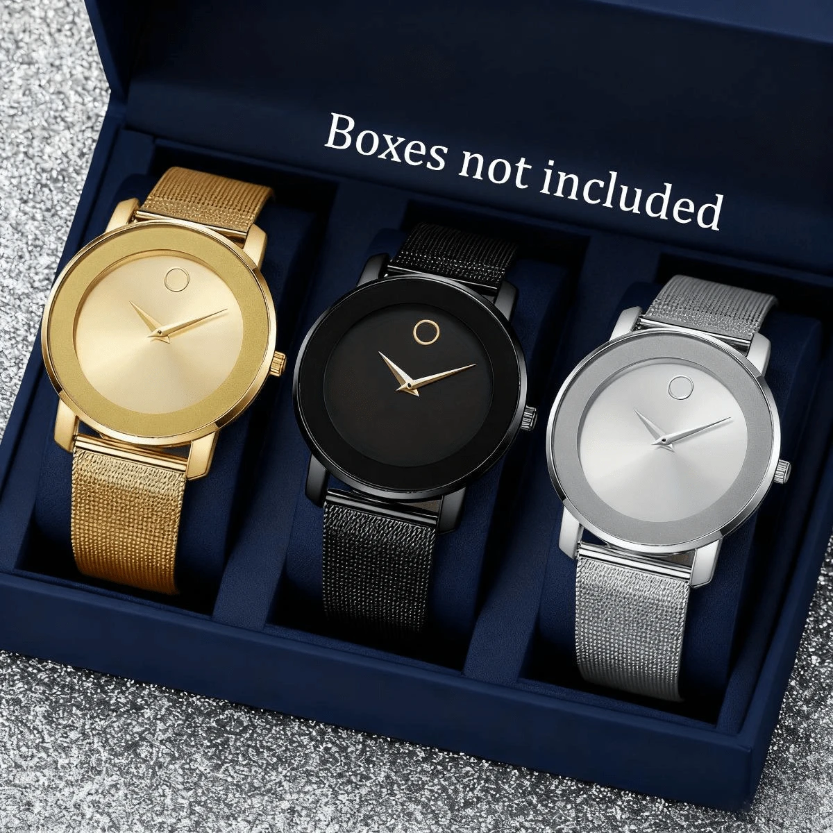 3PCS Unisex Quartz Watch Set, Fashion Simple Elegant Analog Wristwatch, Classic Casual Watch For Men Women, Perfect Birthday Holiday Gift Idea - Bộ 3 món - Xem 1