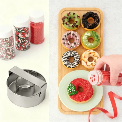 Stainless Steel Round Cutter With Handle, Professional Donut Cutter Tool For Donuts, Bagels, Cookies And Biscuits, Easy To Use Home And Birthday Party Baking Tool
