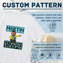 A  Get Tah Steppin Cartoon Character Embellished Retro Typography Comfortable Crew Neck Men Shirt All Season Casual Wear 90s Themed Parties And TV Show Related Events Men Size S-3XL - White - View 4