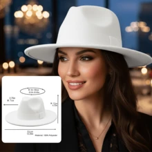Women Men Top Hat, Vintage Elegant Soft Wide Brim Hat Jazz Hats For Casual Party - 白色 - 查看 4