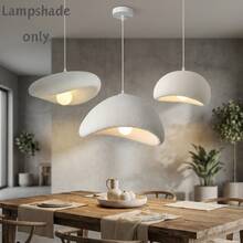 Pantalla de lámpara colgante asimétrica de estilo nórdico, pantalla de lámpara colgante de textura de fibra de resina de piedra E27, adecuada para dormitorio, comedor, decoración del hogar, iluminación artística - Múltiples estilos - Ver 1