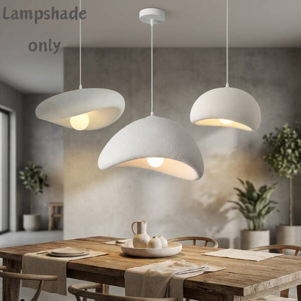 Nordischer asymmetrischer Höhlen-Pendelleuchten-Schirm, E27 Harz-Faser-Stein-Textur Pendelleuchten-Schirm, geeignet für Schlafzimmer, Esszimmer, Wohndekoration, künstlerische Beleuchtung