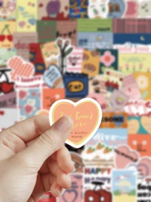 90张蜂蜜甜心贴纸，可用于日记本、行李箱、笔记本电脑、手机壳、剪贴簿、桌面、房间装饰、DIY涂鸦贴纸 - 蜜糖甜心 - 查看 5