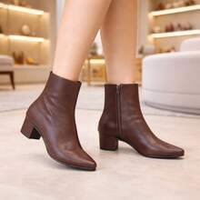 Women's Over-The-Knee Boot With Low Block Heel - Elegant - 咖啡棕 - 查看 9