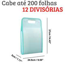 Pasta Sanfonada Para Documento Com 12 Divisórias E Pasta Prancheta Tamanho A4 Escritório Escolar - Peça única - Visão 2