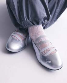 PUMA Speedcat Ballet Shoes, Thin-Soled Ballet Flats, Mary Jane Style, Comfortable And Versatile, Flat Heel, Liquid Silver, Low-Top, Casual Shoes, Women's - Silver - View 9