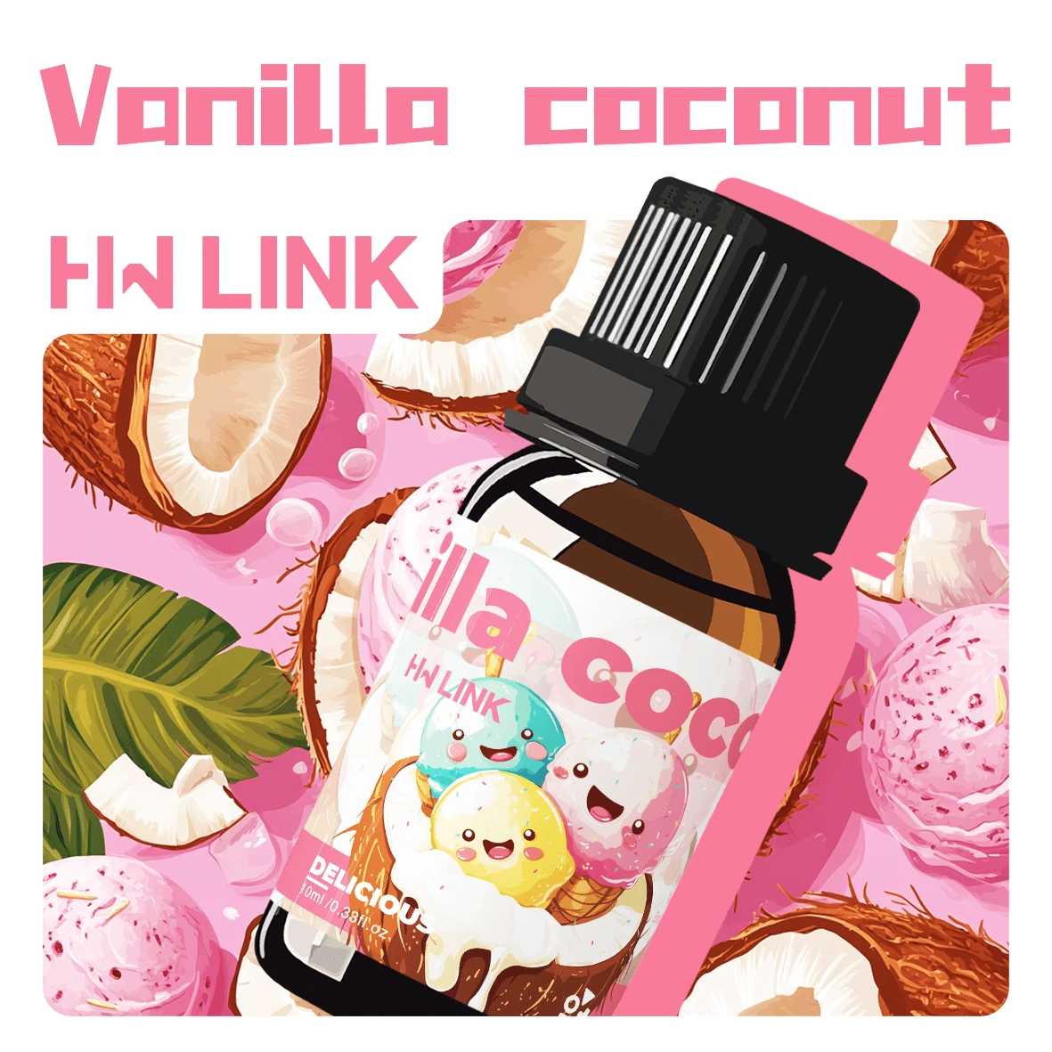 10毫升香草椰子香氛精油，节日礼物，适用于蜡烛制作、加湿器/香薰机