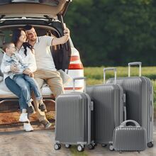Luggage Set S, M, L, And XL (14-Inch + 20-Inch + 24-Inch + 28-Inch) – Comes With A Telescopic Metal Handle, 360° Double Wheels, TSA Lock Design, Hard-Shell Luggage Set, Stylish And Durable For A Wide Variety Of Uses - Grey - View 8