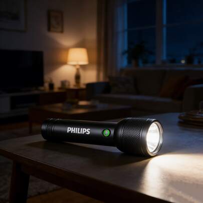  Philips SFL8168 Zoom Flashlight, Supports USB Charging, Long-Distance High-Capacity Battery, Portable Flashlight, Rechargeable Light, Weighs 250G, Super Bright Flashlight, Suitable For Outdoor, Work, And Home Use