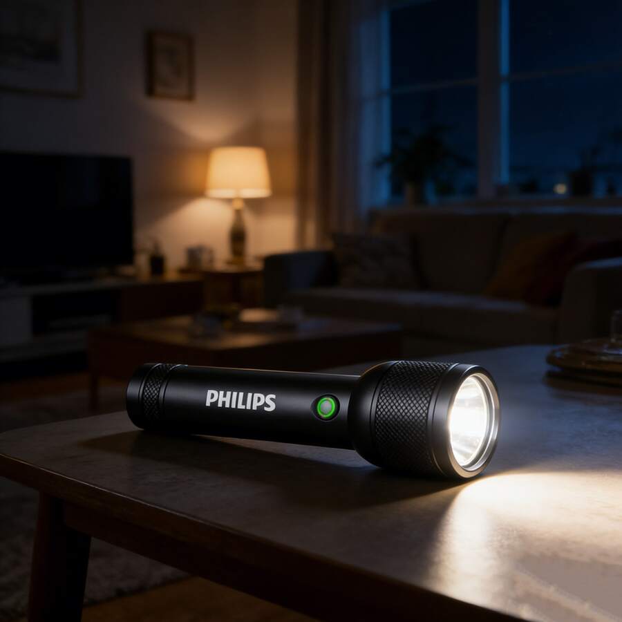 PHILIPS 飞利浦 SFL8168 变焦手电筒，支持 USB 充电，配备长距离高容量电池，便携式可充电手电筒，重量仅 250 克，超亮手电筒，适用于户外、工作和家庭使用。 - 強光手電筒 - 查看 1