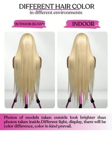 34 Inch 200% Density 613 Lace Front Wig Blended Human Hair 13x4 Blonde Lace Front Wigs 613 HD Lace Frontal Wig For Women 12A Brazilian Straight Human Hair Wig Glueless Wig Pre Plucked With Baby Hair - S613 - View 5