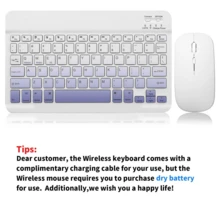 Wireless Bluetooth Keyboard Mouse Combo, Ultra-Thin Portable Compact Wireless Keyboard And Mouse Set, Compatible With Android, Windows Tablets, Smartphones, IPad Pro, Air, Mini, IPad OS/IOS 13 And Above (Gradient Purple) - Gradient Purple - View 7