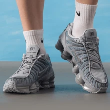 Nike Shox TL男士運動氣柱低筒繫帶休閒鞋 - 灰色 - 查看 3