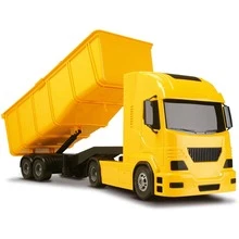 Caminhão Basculante Caçamba Grande Articulado Com Pá - Silmar Brinquedos - Amarelo - Visão 2