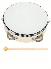 1 trống Cajon gỗ 6 inch, kèm dùi trống, đồ chơi giáo dục âm nhạc theo nhịp điệu, thích hợp cho các bữa tiệc, KTV, lễ hội nhà thờ, biểu diễn và các dịp chơi nhạc cụ gõ khác. - Nhiều màu - Xem 10