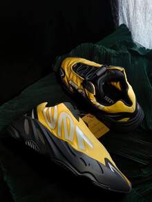 Giày adidas Originals Yeezy Boost 700 MNVN Honey Flux, chất liệu nylon màu mật ong, kiểu dáng thể thao cổ thấp, đế dày, đa năng, phù hợp cho cả nam và nữ, màu đen và vàng. - Đen và vàng - Xem 6