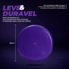 Disco De Equilibrio Balance Almofada Meia Bola Disc Inflavel Pilates Yoga Alongamento Treino em Casa - Roxo - Visão 2