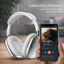 New Max P9 Pro Wireless Bluetooth Headphones HiFi Stereo Noise Cancelling Waterproof Mic Pods Over Ear Sports - 黑色 - 查看 3