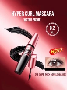 Maybelline 9,2 ml/0,31 fl Oz Máscara de pestañas voluminizadora y rizadora #Negro, formulada con tecnología de negro de alto rizo para pestañas resistentes a manchas, agua, sudor y lágrimas durante 36 horas. Crea pestañas abundantes, voluminosas y rizadas de manera sencilla en 3 pasos fáciles con un cepillo curvado apto para principiantes. - Negro - Ver 2