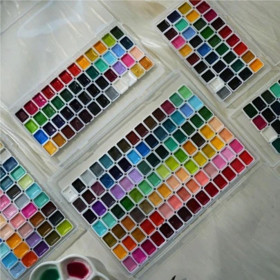 98 Color Solid Watercolor Paint Set - Professional Artist Grade, Suitable For Chinese Painting, Landscape Painting And DIY Crafts, Comes With Portable Gift Box For Easy Storage And Carrying