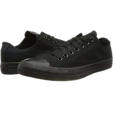 Converse Chuck Taylor All Star Low Top Unisex Sneakers - All Black Monochrome Canvas Shoes For Men & Women, Triple Black Casual Sneakers | M5039C - 查看 4